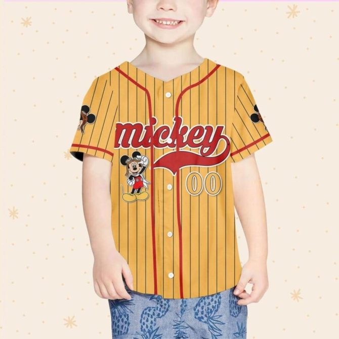 Customizable Mickey Baseball Jersey For Kids/Youth/Adults - Add Your Name! - Image 5