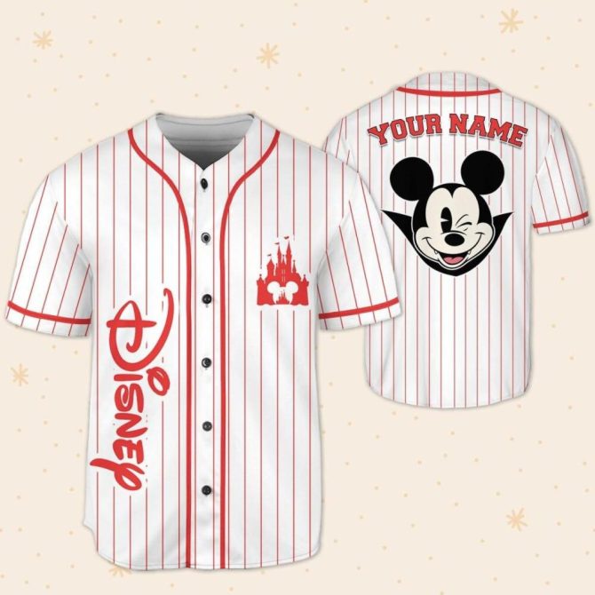 Custom Disney Baseball Jersey - Personalized Name For Kids, Youth, Adults - Fun Mickey Design - Image 6