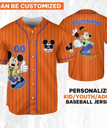 Customizable Kid/Youth/Adult Cartoon Baseball Jersey - Add Your Name!