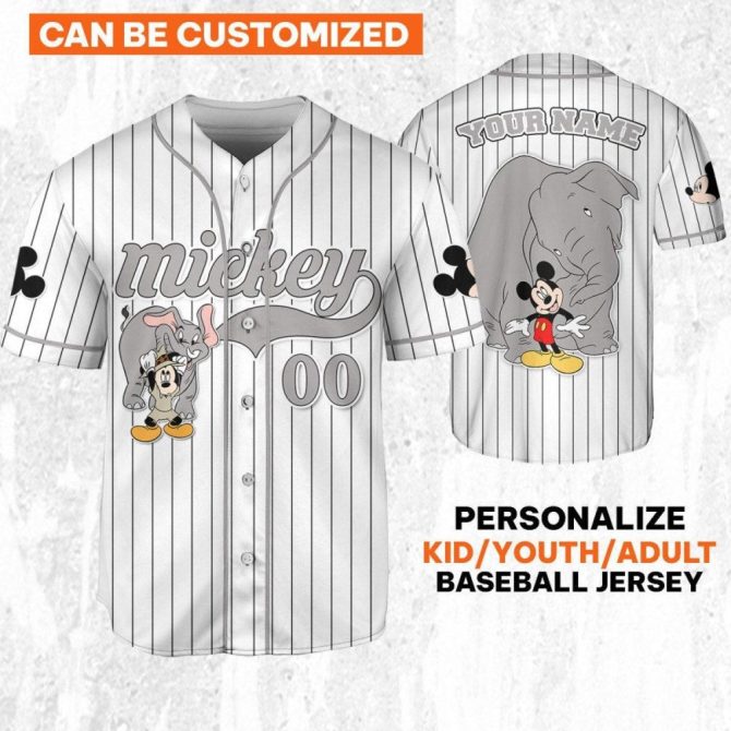 Customizable Mickey Baseball Jersey - Kid/Youth/Adult Sizes - Personalize Your Style!
