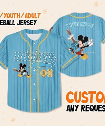 Customizable Kids/Youth/Adult Mickey Mouse Baseball Jersey - Personalize Yours Today!