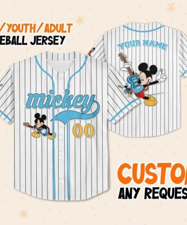Custom Mickey Mouse Baseball Jersey - Kids/Youth/Adult Sizes - Personalize With Your Name!