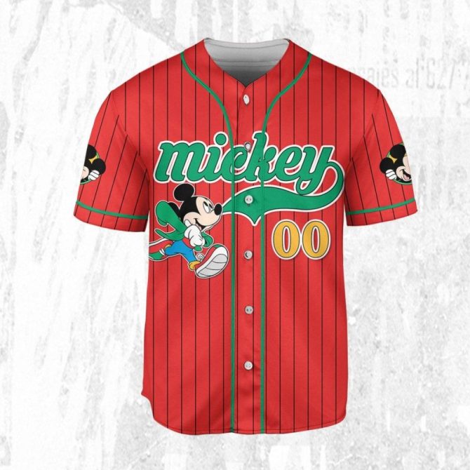 Customizable Mickey Baseball Jersey For Kids/Youth/Adults - Personalize Your Name! - Image 4