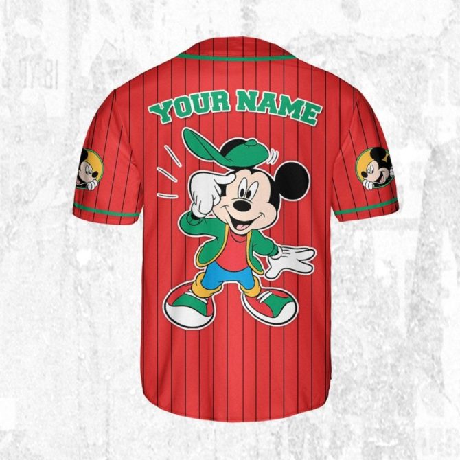 Customizable Mickey Baseball Jersey For Kids/Youth/Adults - Personalize Your Name! - Image 5