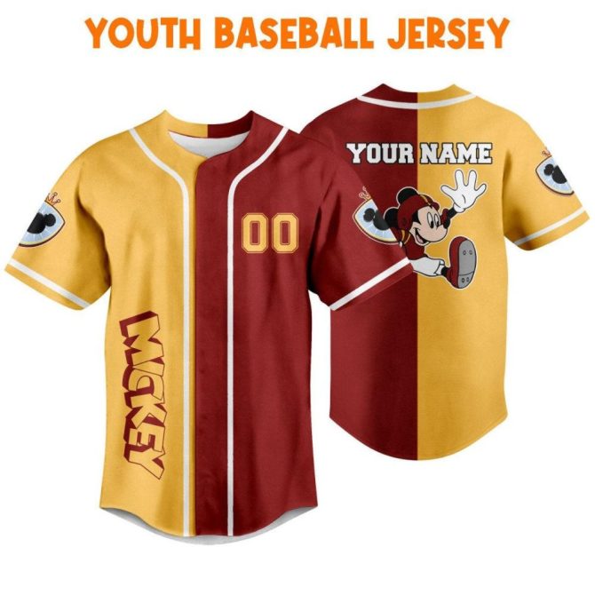 Custom Mickey Baseball Jersey - Personalize Name & Number For Kids/Youth/Adults - Unique Gift! - Image 6
