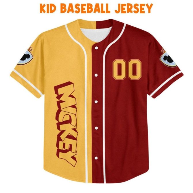Custom Mickey Baseball Jersey - Personalize Name & Number For Kids/Youth/Adults - Unique Gift! - Image 3