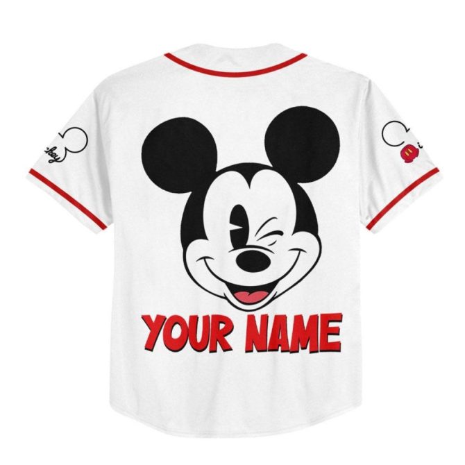 Customizable Mickey Baseball Jersey For Kids/Youth/Adults - Add Your Name & Number! - Image 4