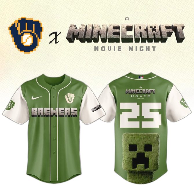 Limited Edition Minecraft X Brewers Movie Night Jersey – Perfect For Fans & Collectors!