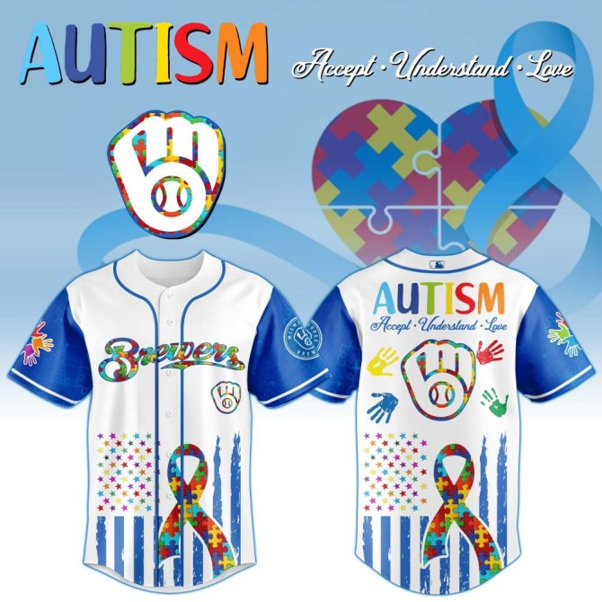 Colorful Autism Awareness Baseball Jersey - Embrace, Understand, Love - Limited Edition