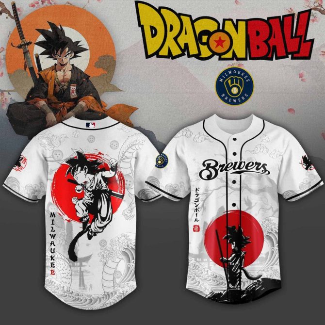 Dragon Ball X Milwaukee Brewers Limited Edition Jersey - Anime Fan Gear!
