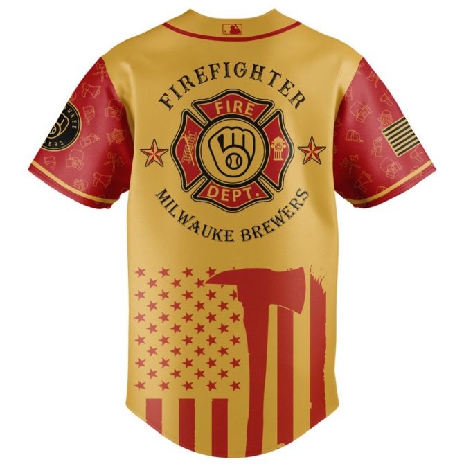 Limited Edition Firefighter Appreciation Jersey - Milwaukee Brewers Tribute Gear - Image 3