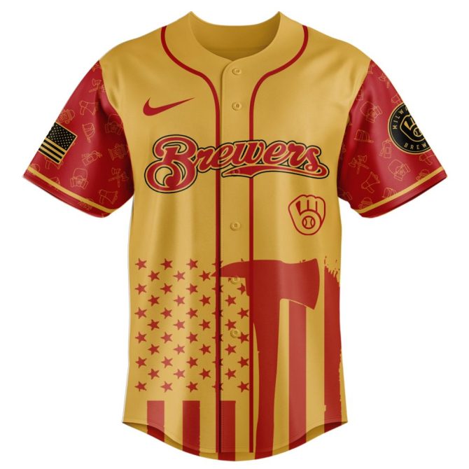 Limited Edition Firefighter Appreciation Jersey - Milwaukee Brewers Tribute Gear - Image 2
