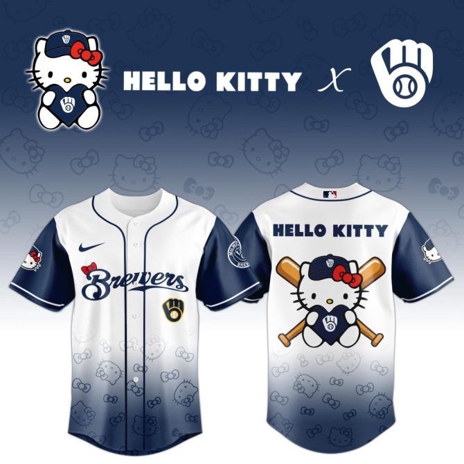 Exclusive Hello Kitty X Brewers Baseball Jersey – Cute & Stylish Fan Gear!