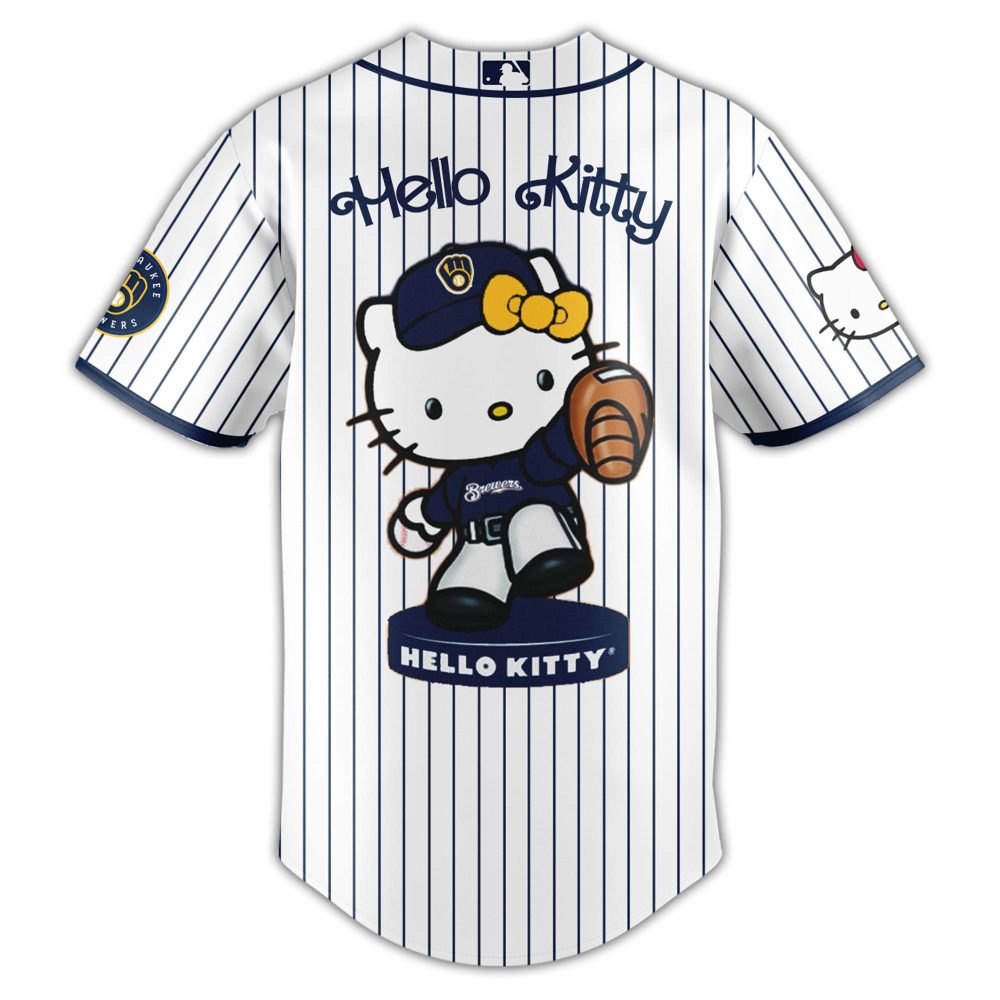 Limited Edition Hello Kitty X Brewers Jersey – Cute Baseball Fan Gear! - Image 3