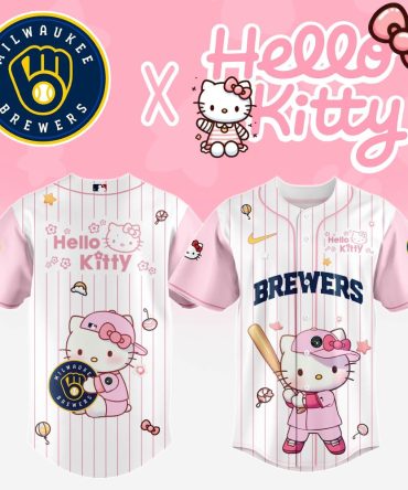 Hello Kitty X Milwaukee Brewers Pink Baseball Jersey - Cute, Limited Edition Fan Gear!