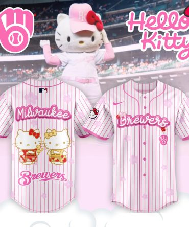 Hello Kitty Brewers Jersey - Cute Pink Stripes For Fans , Limited Edition Baseball Apparel
