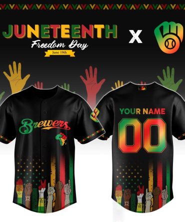 Celebrate Juneteenth In Style: Customizable Brewers Jersey - Limited Edition Freedom Day Design