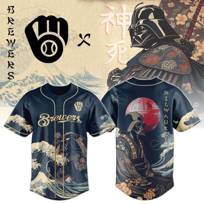 Limited Edition Brewers Samurai Baseball Jersey - Iconic Dark Warrior Design – Perfect Gift!
