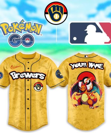 Custom Pokémon Go Brewers Jersey - Mlb Edition With Charizard Graphic & Your Name
