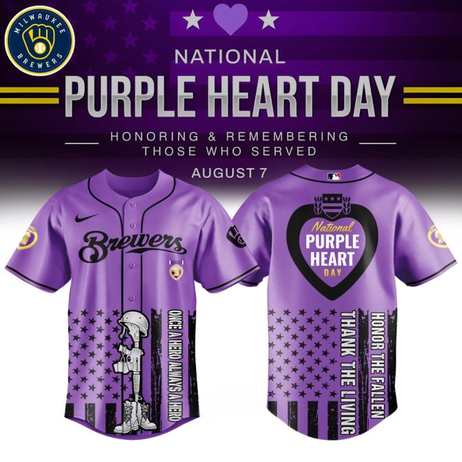 Honor Heroes: Purple Heart Day Brewers Jersey – Limited Edition Tribute Apparel
