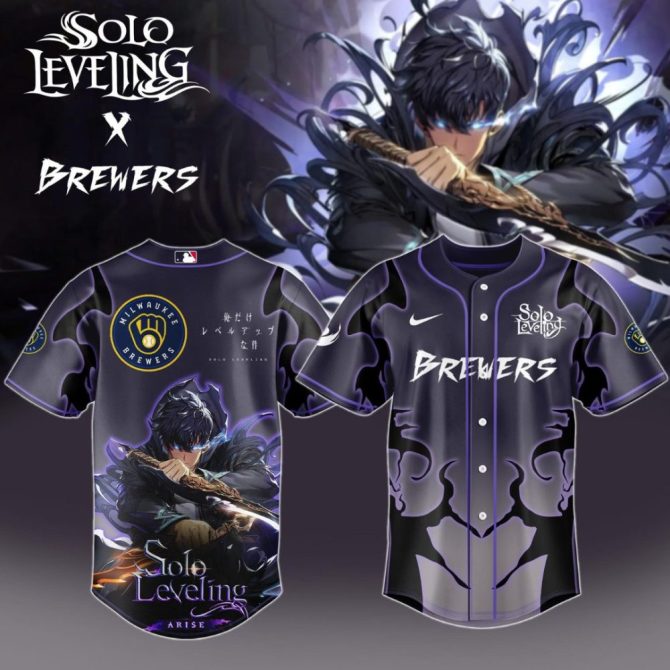 Exclusive Solo Leveling X Brewers Jersey - Limited Edition Anime Fan Gear