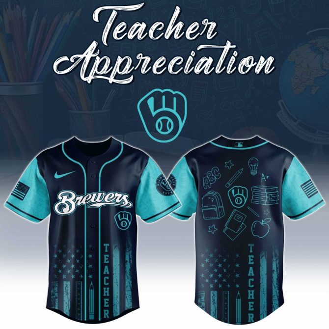 Celebrate Teachers: Custom Brewers Baseball Jersey – Perfect Gift For Teacher Appreciation!