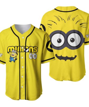 Custom Minions Baseball Jersey – Fun Yellow Cartoon Fan Shirt For Adults & Kids