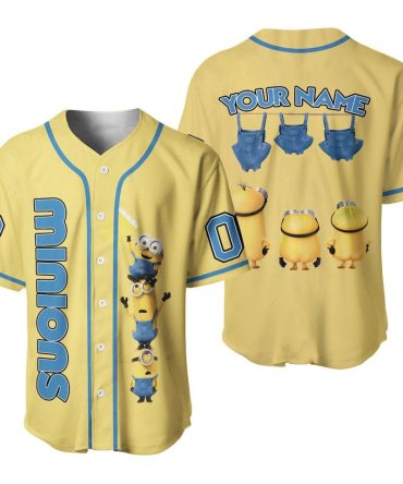 Custom Minions Baseball Jersey – Personalized Name & Number – Fun Fan Apparel