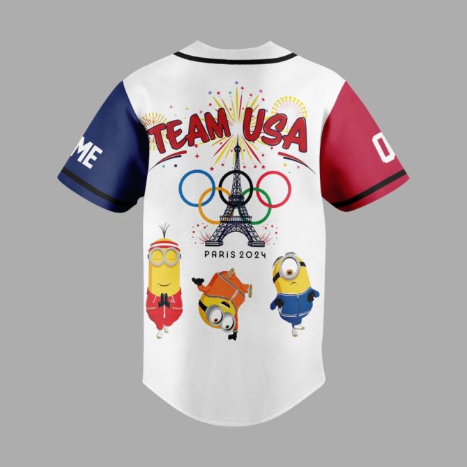 Custom Team Usa Minions Jersey – Personalize With Your Name & Number For 2024 Olympics Fun! - Image 3