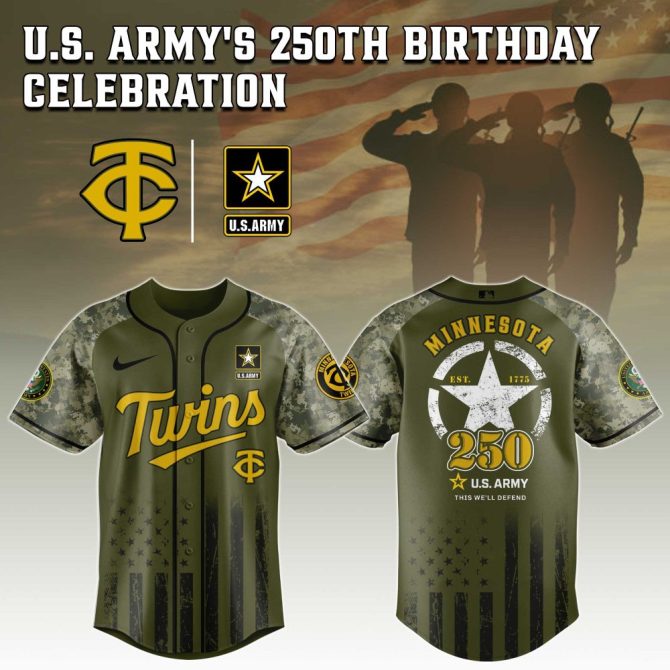 Celebrate U.S. Army'S 250Th With Limited Edition Minnesota Twins Jersey - Military Tribute