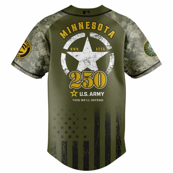 Celebrate U.S. Army'S 250Th With Limited Edition Minnesota Twins Jersey - Military Tribute - Image 3