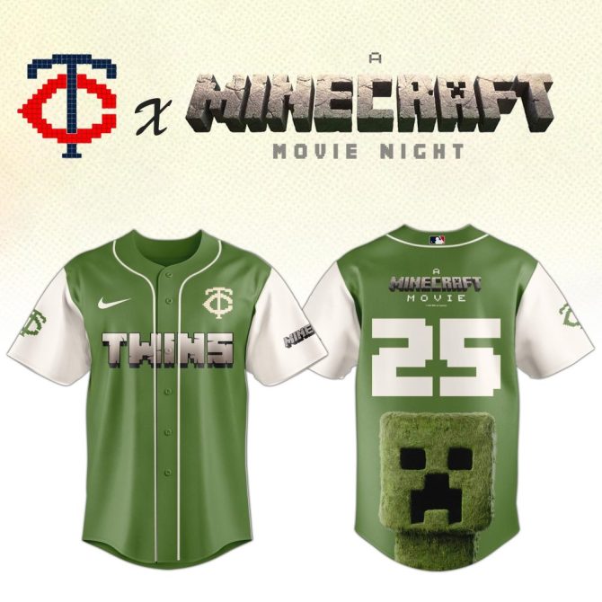 Minecraft X Twins Limited Edition Baseball Jersey - Perfect For Fans & Gamers!