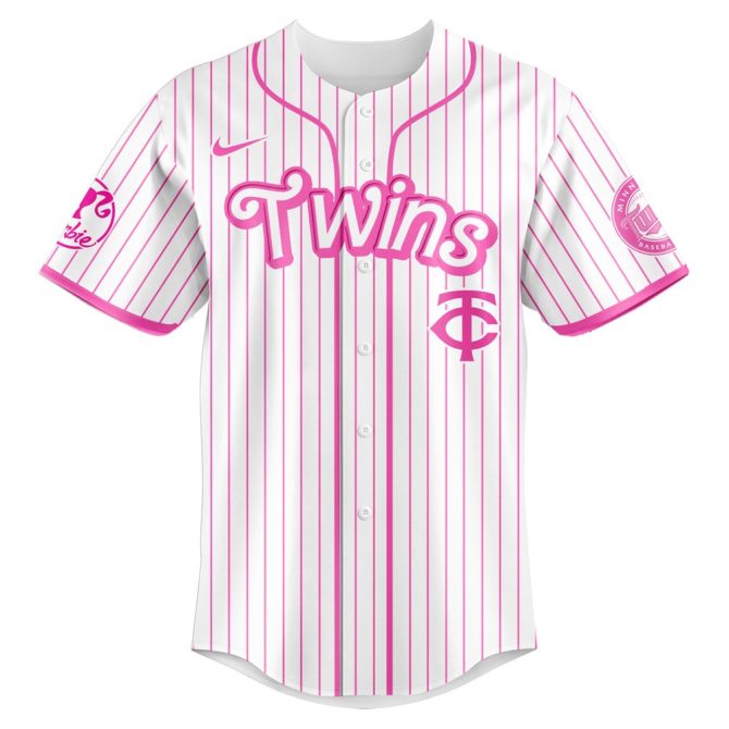 Custom Barbie Night Game Twins Jersey – Personalized Pink Baseball Shirt - Image 2