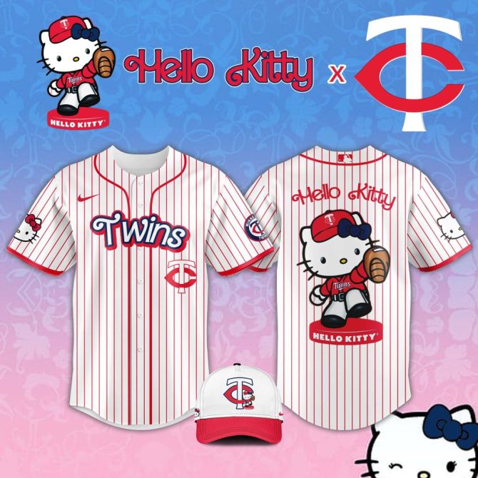 Hello Kitty X Twins Baseball Jersey & Cap Set – Limited Edition Cute Sports Gear