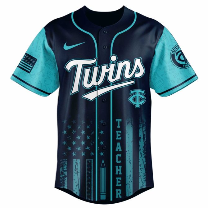 Celebrate Teachers: Custom Twins Baseball Jersey - Perfect Teacher Appreciation Gift! - Image 2