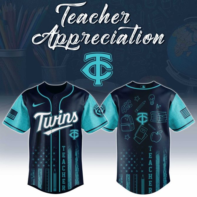 Celebrate Teachers: Custom Twins Baseball Jersey - Perfect Teacher Appreciation Gift!