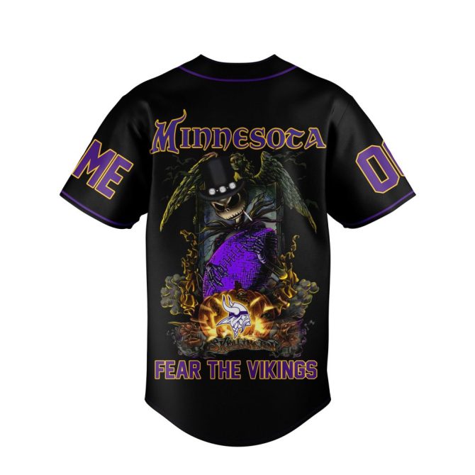 Customizable Vikings Halloween Skeleton Jersey - Add Your Name & Number - Image 3