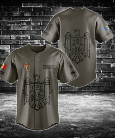 Custom Moldova Baseball Jersey - Personalized Flag & Crest Design - Perfect Gift!