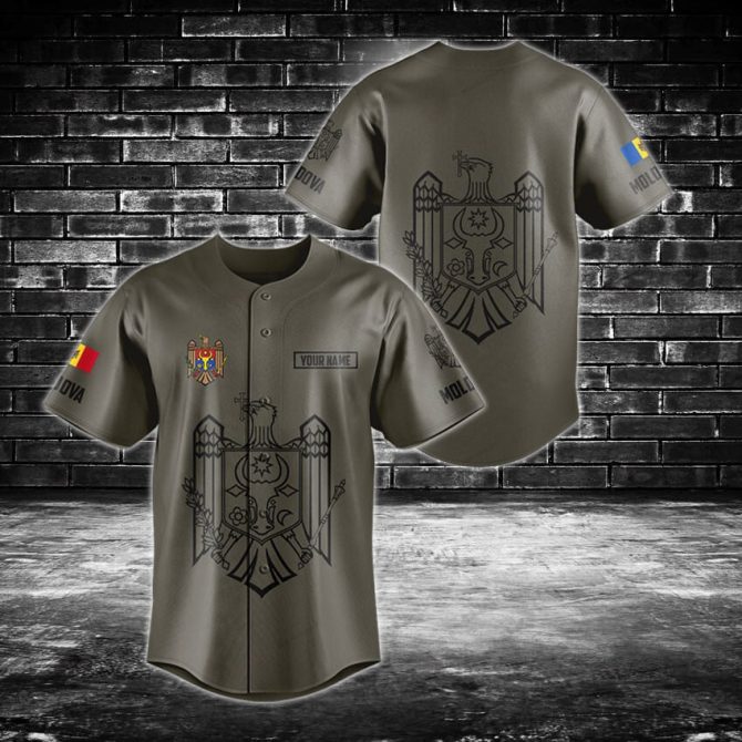 Custom Moldova Baseball Jersey - Personalized Flag & Crest Design - Perfect Gift!