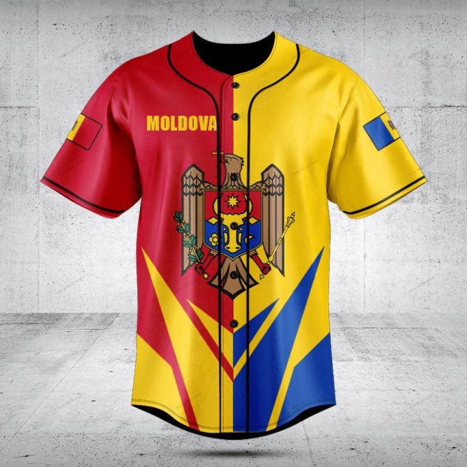 Moldova Flag Baseball Jersey - Stylish National Pride Apparel For Sports Fans