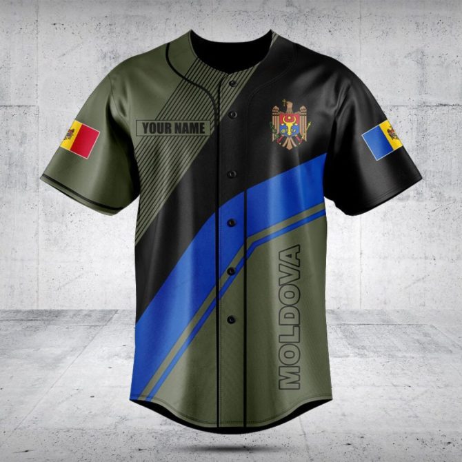 Custom Moldova Baseball Jersey - Personalized Name & Flag Design