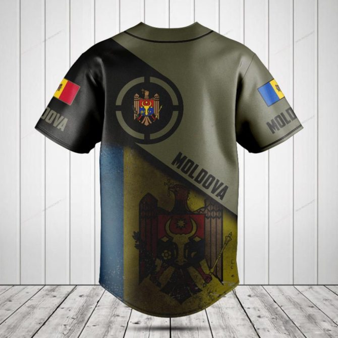 Custom Moldova Baseball Jersey – Personalized Name & Flag Design, Perfect Gift! - Image 2