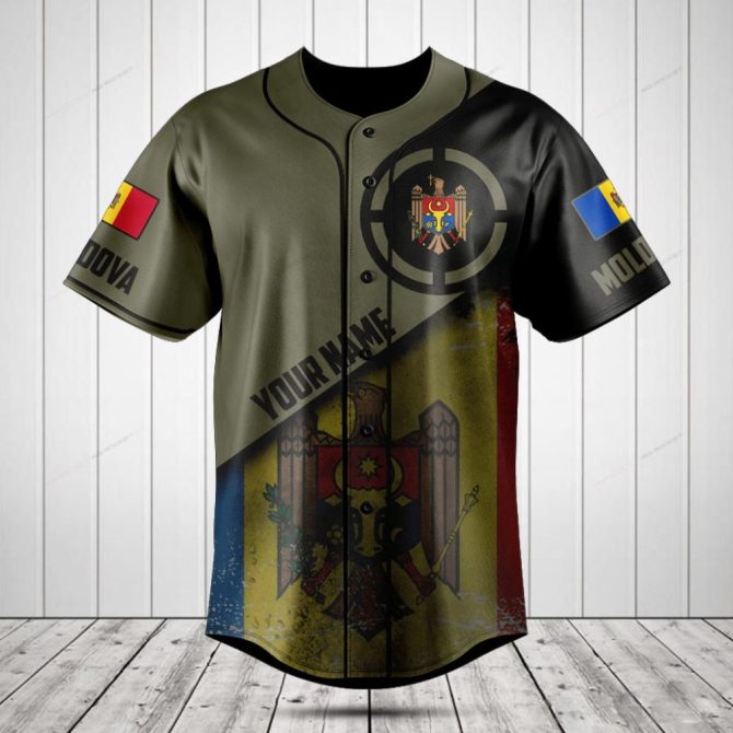 Custom Moldova Baseball Jersey – Personalized Name & Flag Design, Perfect Gift!
