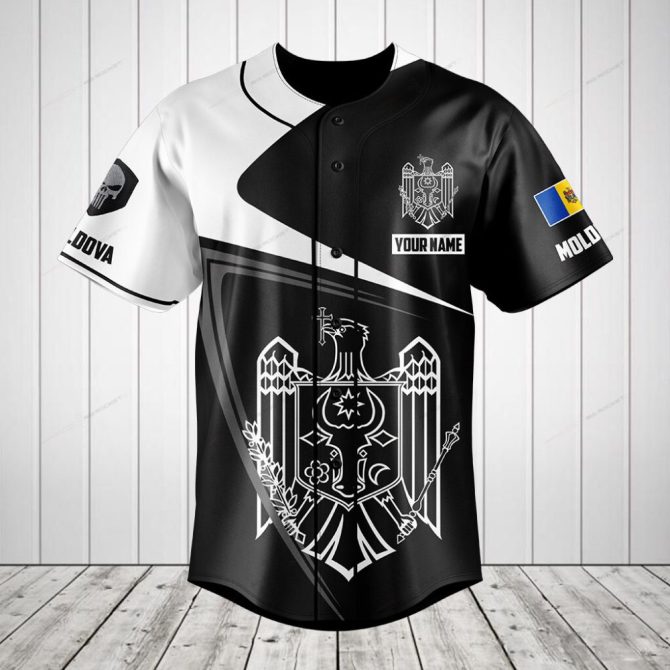 Custom Moldova Flag Baseball Jersey - Personalized Name & Number - Unique National Pride Apparel