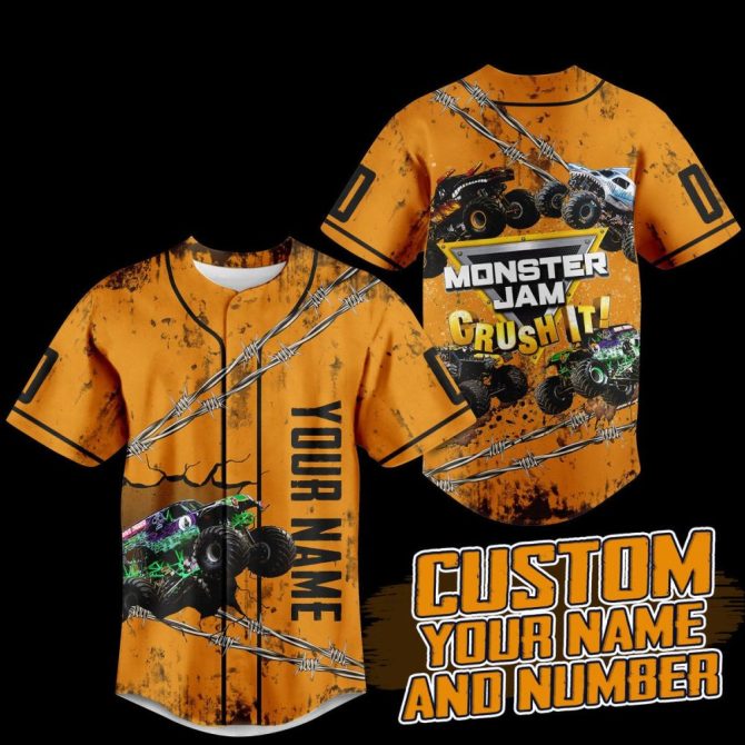 Custom Monster Truck Jersey - Personalize Name & Number - Perfect For Fans!