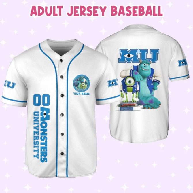 Custom Monsters University Baseball Jersey - Kids/Youth/Adult - Add Your Name & Number! - Image 7