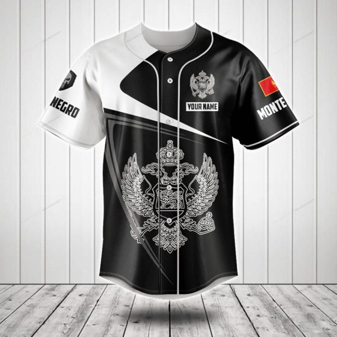 Custom Black & White Baseball Jersey With Eagle Design - Personalized Sportswear