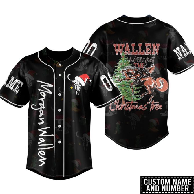 Custom Christmas Cowboy Baseball Jersey – Festive Holiday Design, Personalized Name & Number