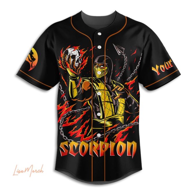Custom Mortal Kombat Scorpion Jersey - Personalized Gamer Apparel, Unique Gift! - Image 2