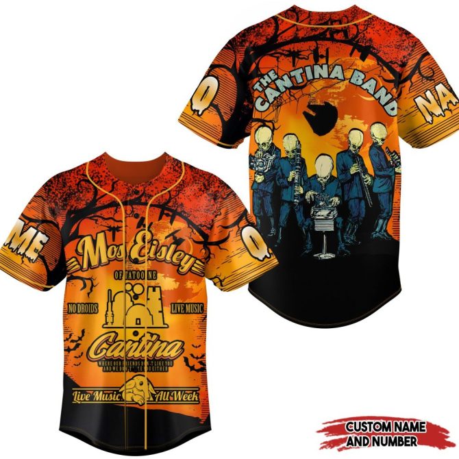 Custom Mos Eisley Cantina Baseball Jersey – Personalized Star Wars Band Design